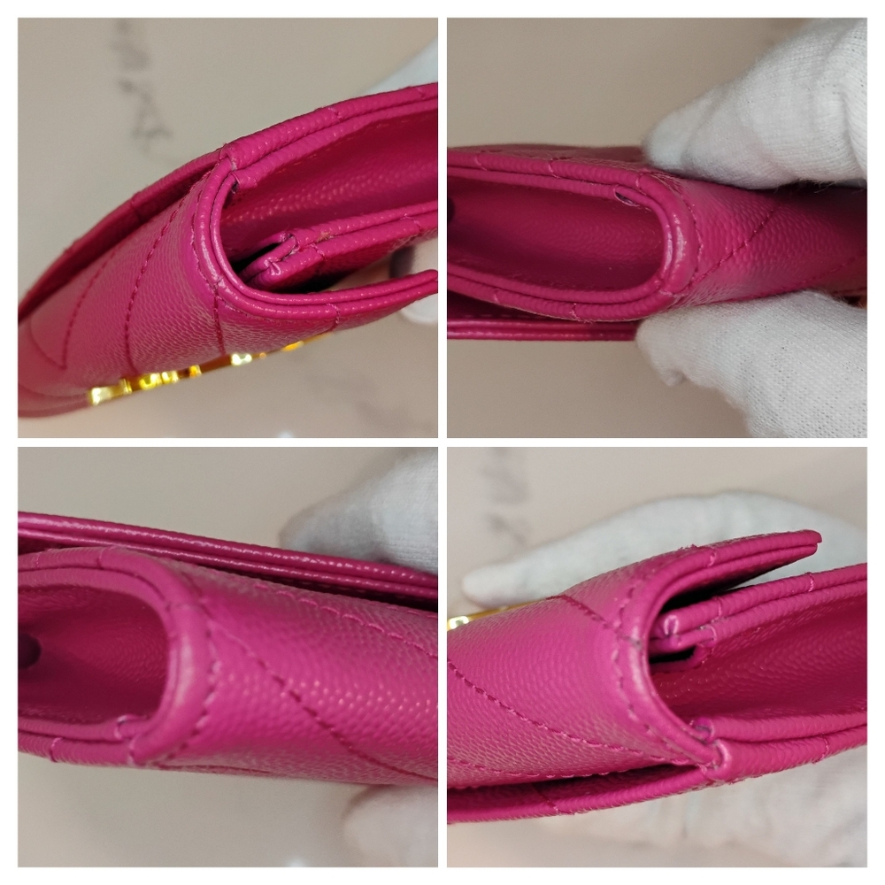 YSL Compact Wallet - Pink Yves Saint Laurent Leather w/GHW - Picture 11 of 15